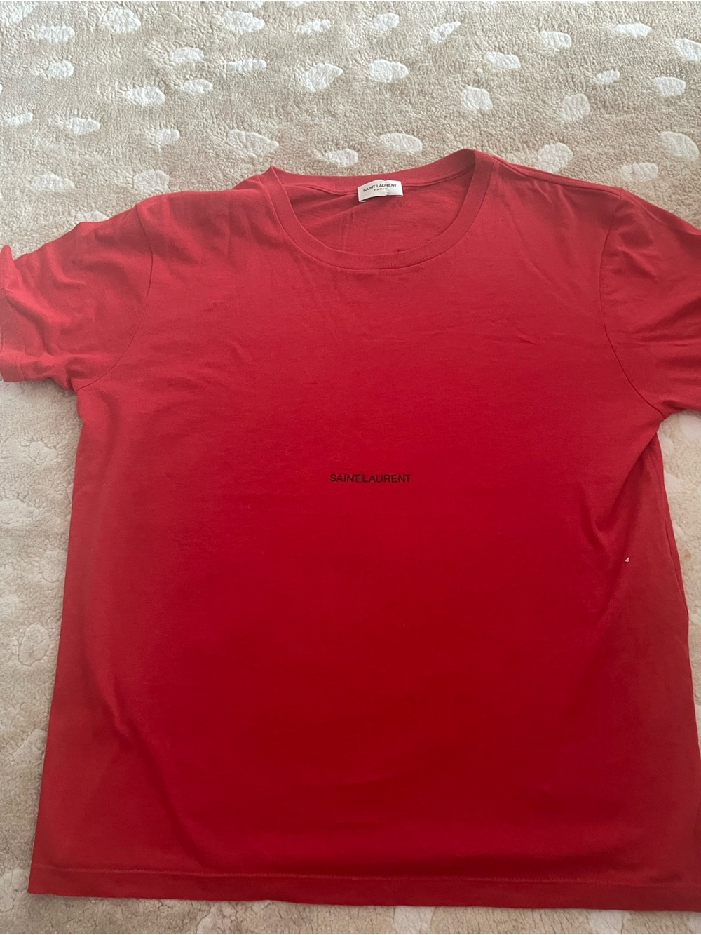 Saint Laurent Red Minimal Logo T-Shirt - Picture 2 of 8
